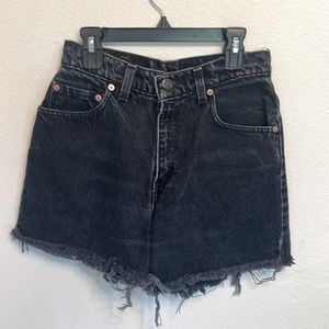 Levi’s black cutoff jean shorts size 26/27